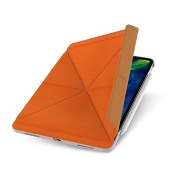 Moshi VERSACOVER لجهاز iPad Pro 11 بوصة (الجيل الثاني / الأول) - غطاء قابل للطي مغناطيسي وحامل مع 3 خيارات عرض ، حامل أقلام رصاص من Apple ، وظيفة إيقاظ تلقائية ، جراب حماية 360 وامتصاص الصدمات - برتقالي