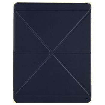 Case-Mate iPad Pro 12.9 "4th Gen. 2020 Multi Stand Folio Case - Leather Origami Design w / 360 Protection ، ظهر شفاف مع وضع عرض متعدد ، نوم / استيقاظ تلقائي - أزرق