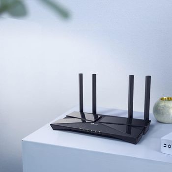 راوتر لاسلكي TP-Link من الجيل التالي Wi-Fi 6 AX1800 ميجابت في الثانية جيجابت ثنائي النطاق، يدعم OneMesh™، وحدة معالجة مركزية ثنائية النواة، مثالية للألعاب Xbox/PS4/Steam، التوصيل والتشغيل (Archer AX23)