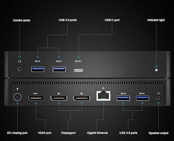 Dell Universal Docking Station D6000 Ultra 4K + power supply (130W),  USB 3.0 and USB C Triple 4K or Single 5K Display Docking Station  with two Displayport and HDMI port for Windows and Mac.