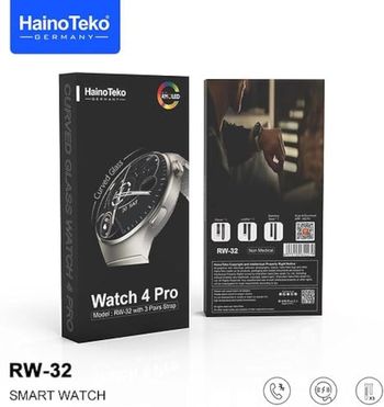 ساعة ذكية Haino Teko Germany 4 pro RW-32 مع زجاج منحني AMOLED مع 3 أزواج حزام