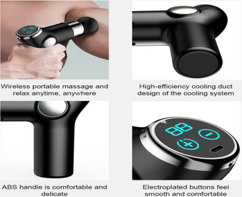 Portable Mini Massage Gun with 32 Speed Levels, 4 Heads, LCD Display & Long-Lasting Battery