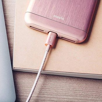 Moshi - Integra USB-A Charge/Sync Cable With Lightning Connector - Golden Rose