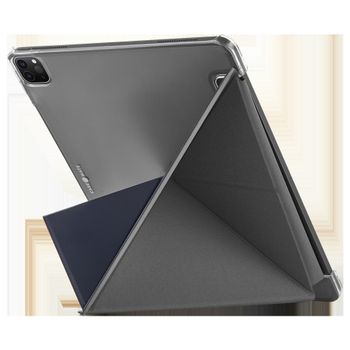 Case-Mate iPad Pro 12.9 "4th Gen. 2020 Multi Stand Folio Case - Leather Origami Design w / 360 Protection ، ظهر شفاف مع وضع عرض متعدد ، نوم / استيقاظ تلقائي - أزرق