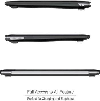 Hard Shell Case for MacBook Air 13.3inch 2020,2019,2018 Model A2337, A1932, A2179 (Black Transparent)