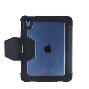 جراب Max & Max Rugged لجهاز Apple Ipad 10.9 بوصة من الجيل العاشر للحماية من السقوط / مضاد للانزلاق / مناسب للأطفال ، حامل قلم رصاص أو قلم تلوين ، ظهر شفاف شفاف (أسود)