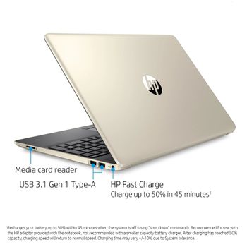 HP 15 Dw0052wm - Core i5 8th Gen 8265U- 16GB Ram DDR4 - 256GB SSD- 15.6 inch HD WLED Display -US Full Keyboard -HDMi-USB TYPE C-Windows 10 Home - Pale Gold