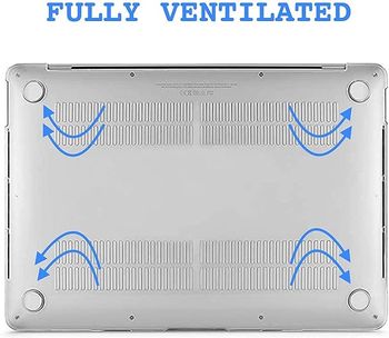 حافظة صلبة لجهاز ماك بوك اير 13.3 بوصة 2020، 2019، 2018، موديل A2337، A1932، A2179 شفاف كريستالي (أبيض شفاف)