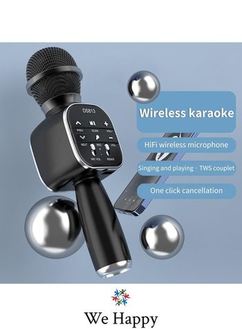 <b>Description:</b><ul>My Happy Deals presenting you the Portable Handheld Mic with Bluetooth Speaker has three layers of filter head, which can greatly reduce the noise produced when singing. This product is made with denoising technology that filters ai