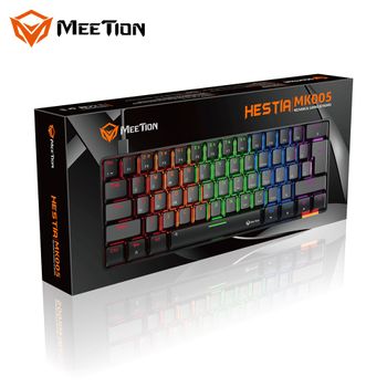 MEETION RGB Backlit Mini 61 Keys, 60% Mini Blue Switch Mechanical Keyboard Black MT-MK005