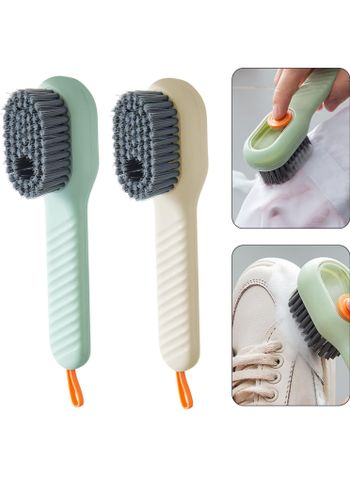 Shoe Brush Household Brush with Soft Bristles Multifunctional Shoe Brush with Liquid Box Household Cleaning Brush and Soap Dispenser for Shoe Clothing Random color