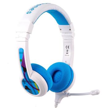 Budd yPhones - School Plus Kids Headphones - High Performance Beam Mic, Detachable BuddyCable for Sharing, Foldable & Cushioned Headband (Blue)