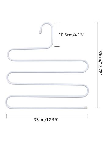 We Happy S Shape Clothes Hanger, 5 layers Pants Ties Multipurpose Stainless Steel Storage Space Saving Organizer, White (Pack of 3)