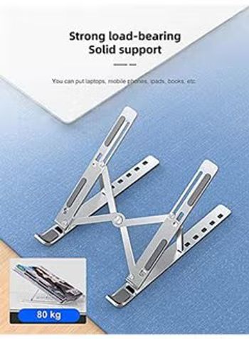 Adjustable Aluminum Laptop Stand Silver