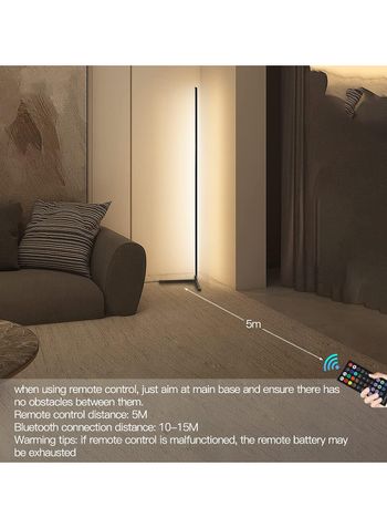 Smart LED Floor Lamp Corner, 158CM/62.2 Corner Floor Lamp Standing Lamp for Living Room with Remote and APP Control LED Modern Floor Lamp