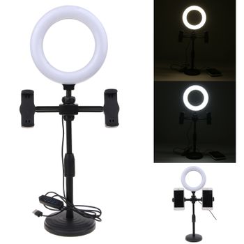 6.3 Inch Light Replace Desk Ring Light with Stand and Phone Holder Zoom Lighting