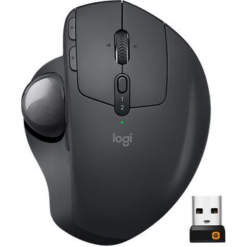 Logitech MX Ergo Plus Wireless Trackball Mouse with Ergonomic design (910-005178) BLACK