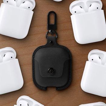 Twelve South - حافظة جلدية واقية Airpods AirSnap - سوداء