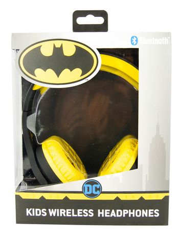 OTL Batman On Ear  Wireless  Kids HeadPhone - Safe Volume Limiting @ 85DB, Bluetooth 5.0 @ 10m distance, 30Hrs Playtime, Superb Sound w/ Aux port, Foldable, Comfortable & amp; Adjustable - Bat Symbol