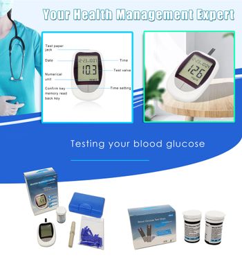 1.1-33.3 mmol/L Medgears One Glucometer Combo,50 Strips With 50 Lancets (Multicolour)