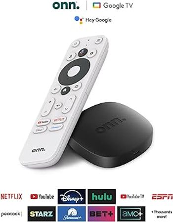 onn. Google TV 4K UHD Resolution Streaming Box with Remote Control