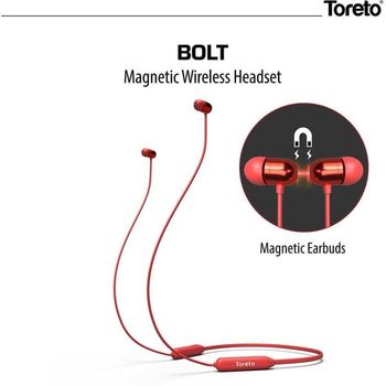 Toreto TOR-272 Wireless Headset Magnetic Bolt (RED)