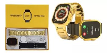 X8 Ultra Max Smartwatch Golden Edition With Extra Strap