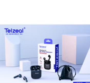 Telzeal TS2 In-Ear Wireless Bluetooth Earbuds With HD Sound Quality and Noise Reduction Compatible With Android and iOS Devices (Black)