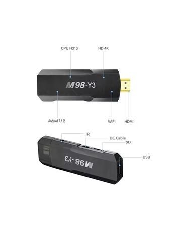 M98-Y3 عصا التلفاز 4K الترا اتش دي-  اسود