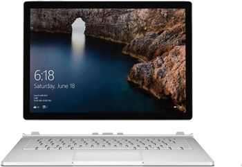 Microsoft Surface Book 1 1703 2in1 Convertible Laptop with 13.5 inch Display, Intel Core i5 Processor 6th Gen - 8GB RAM - 512GB SSD  Intel HD Graphics 520, Windows 10 Pro-Silver - Keyboard Eng Arabic