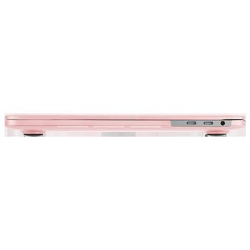 جراب Case-mate Snap-On Apple Macbook Pro 13 "2020 - غطاء صلب شفاف للحماية من الصدمات والخدوش ، شعار Apple شفاف مع غطاء لوحة المفاتيح (تخطيط الولايات المتحدة والمملكة المتحدة) - وردي فاتح