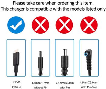 90W USB type C Laptop Charger, Compatible for Dell XPS 13 9350 9365 9370 Latitude 7280 7480 7380 7390