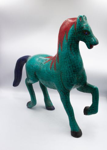 Antique Multicolor Horse Bhatti Stone Handicraft from Nepal