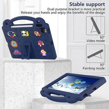 KM Shockproof Case Compatible with iPad 9th 10.2 Inch 2021 I pad pro 10.5 inches 2017 Ipad Air 3 10.5inches 2019 Kids Cover with Pencil Holder/Handle/Stand - Navy Blue