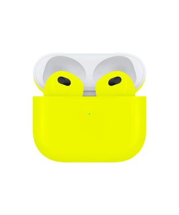 Apple Airpods (3rd Generation) Customized By Caviar Glossy Neon Yellow