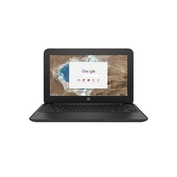 كمبيوتر محمول HP Chromebook 11 G5 EE بشاشة مقاس 11.6 بوصة ومعالج Intel Celeron وذاكرة وصول عشوائي 4 جيجابايت / و 16 جيجابايت eMMC وبطاقة رسومات إنتل عالية الدقة - أسود