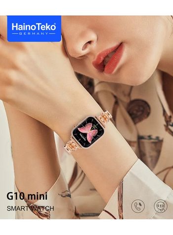 Haino Teko G10 Mini Smart Watch with Four Straps, Fast wireless Charging, Android and iOS, High Capacity Battery, Bluetooth Call and Smart Notification, Multiple Standby Watch Faces  NFC Access Control, Body Temperature Measurement, AlI Voice Assistant, A