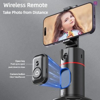 P02 AI Intelligent 360 Auto Face Tracking Smart Rotation Desktop Selfie Gimbal Stabiliser for Smartphone