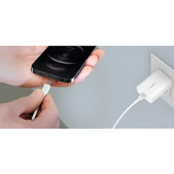 Belkin Boost Charge 25W USB Type-C PD 3.0 Wall Charger with PPS compatible with iOS + Android (WCA004dqWH) White