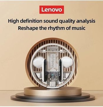 سماعات لينوفو ثينك بلس بلوتوث 5.2 LP8pro Hifi ستيريو لاسلكية سماعات رياضية مع ميكروفون 7.5X2X5 سم - ابيض