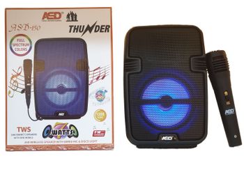 Wireless Speaker with Wired Mic and Disco Light ASD-150 BLUE