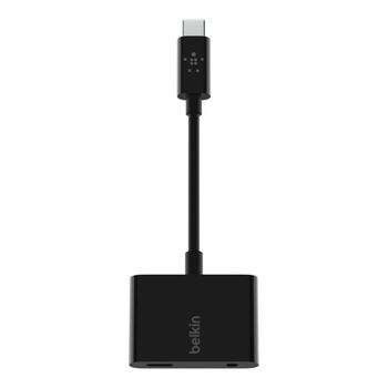 محوّل شاحن من بيلكين روكستار 3.5 ملم من USB، محوّل صوت USB-C متوافق مع ايباد برو 12.9، 11، جالكسي، بكسل، ون بلس والكثير.