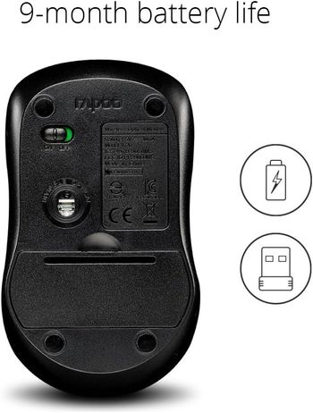 Rapoo 1620 Wireless Mouse - Black