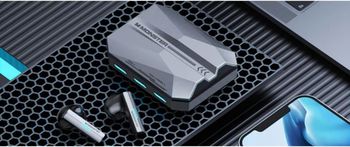 Monster XKT11 Gamer سماعة بلوتوث 5.2 سماعات أذن لاسلكية حقيقية سماعات رأس لتقليل الضوضاء بزمن انتقال منخفض مع ميكروفون (أزرق)