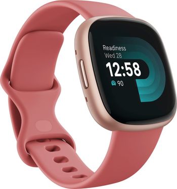 Fitbit Versa 4 Fitness Activity Tracker Smart Watch (FB523RGRW-US) Pink Sand / Copper Rose Aluminum