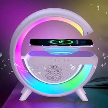 4 In 1 Bluetooth Speaker Colorful Night Lamp 10W Multifunctional Wireless Charger LED Atmosphere RGB Night Light Alarm Clock Desk Lamp Bluetooth Speaker Wireless Charging Modern Speaker