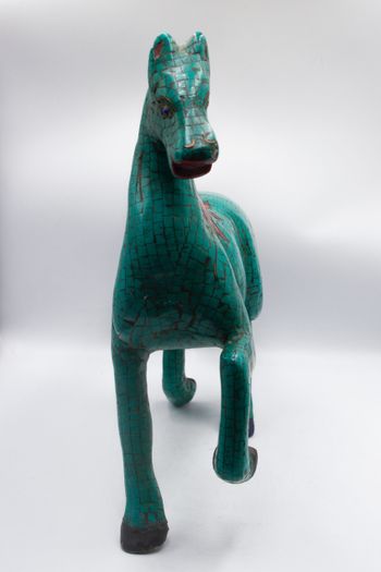 Antique Multicolor Horse Bhatti Stone Handicraft from Nepal