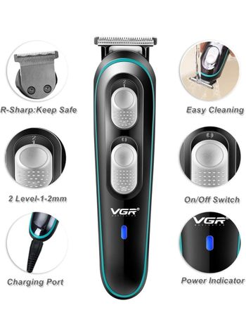 Cordless Electric Hair Clipper and Beard Trimmer for Home Use, VGR rechargeable Professional Hair Clipper for Men and Children with 4 Guide Combs