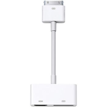 Apple 30-Pin To Digital AV Adapter Mirror Content from HDMI Display (MD098ZM/A) - White