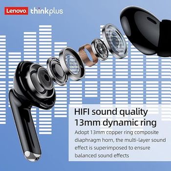 Lenovo XT88 TWS Bluetooth 5.1 Earphone Wireless Earbuds HiFi Stereo Bass ENC Noise Reduction, Black